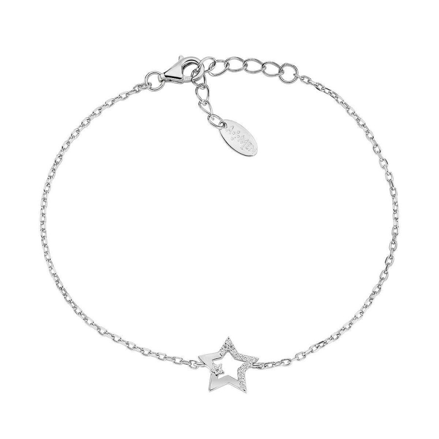 Bracciali Amen | Bracciale Stella In Argento Con Zirconi