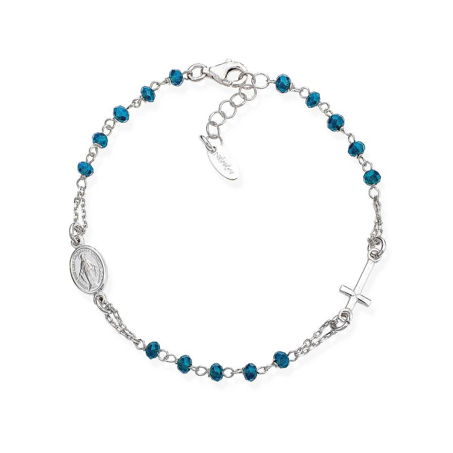 Bracciali Amen | Bracciale Rosario Cristalli Blu