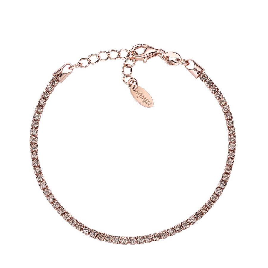 Bracciali Amen | Bracciale Tennis Ros Zirconi Champagne