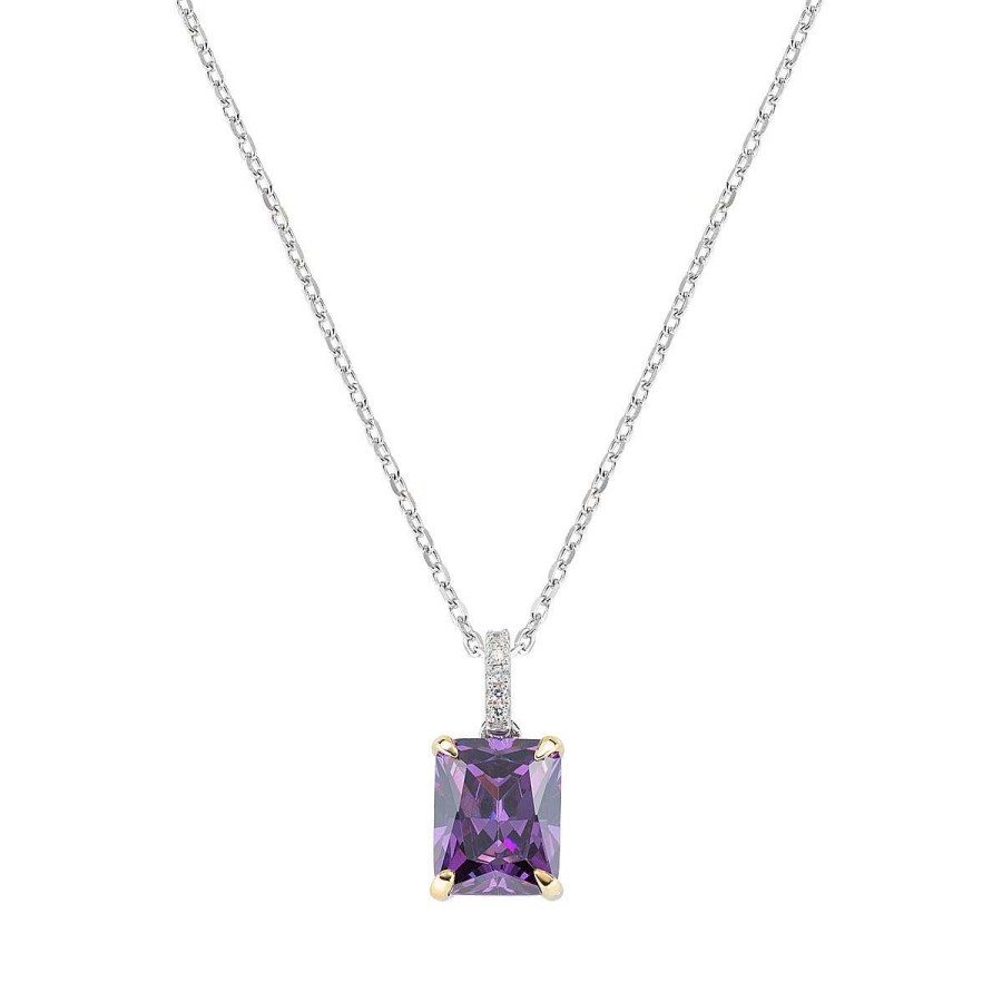 Collane Amen | Collana Cocktail Zirconi Viola E Bianchi