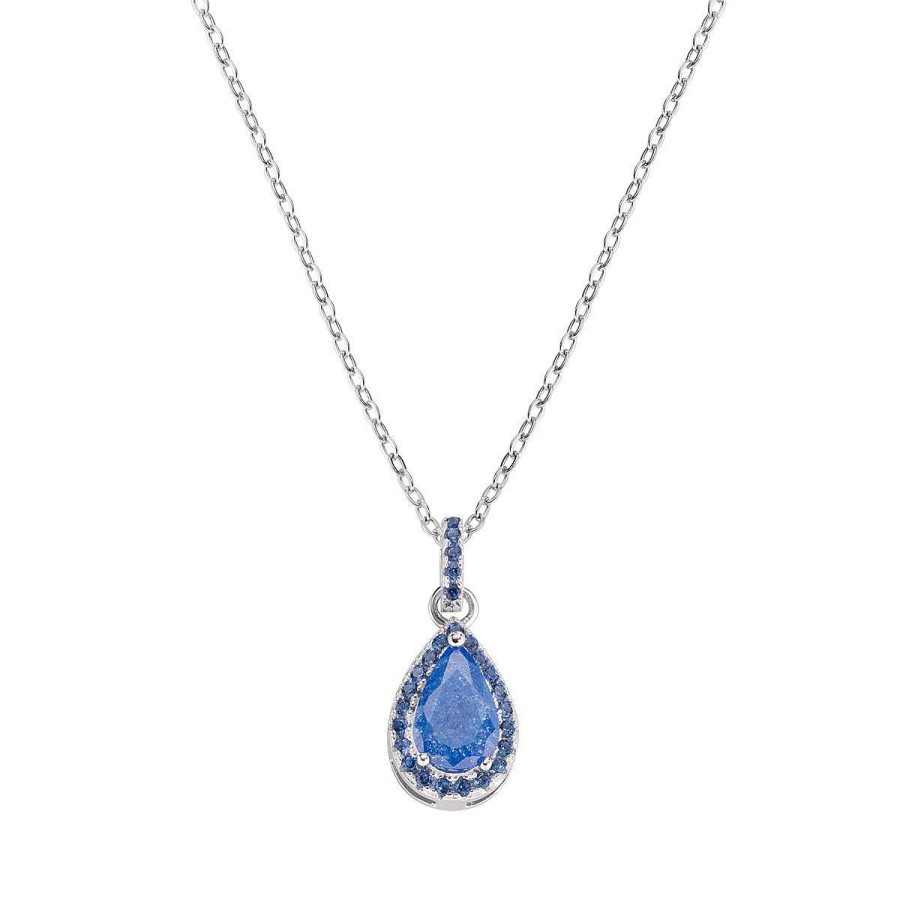 Collane Amen | Collana Goccia Con Creek Stone E Zirconi Blu