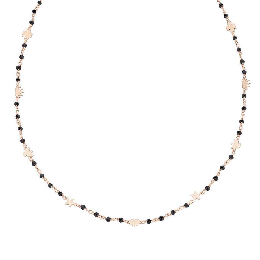 Collane Amen | Collana Elegance Ros Cristalli Neri