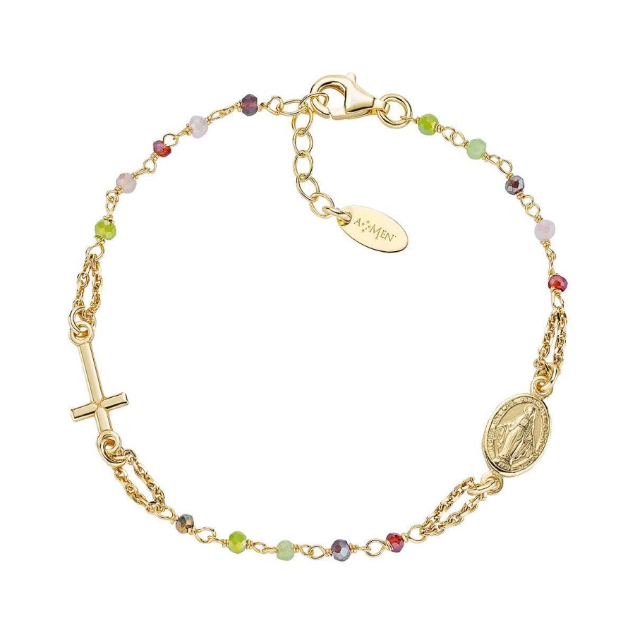 Bracciali Amen | Bracciale Rosario Cristalli Multicolor