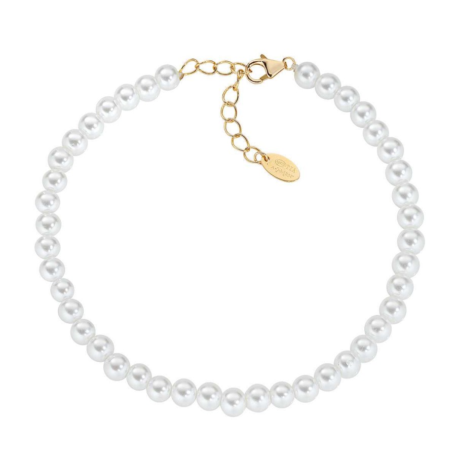 Bracciali Amen | Bracciale Con Perle Swarovski 4 Mm