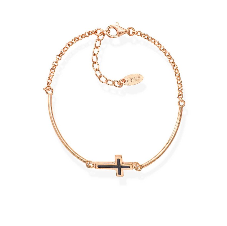 Bracciali Amen | Bracciale Croce Smaltata Ros