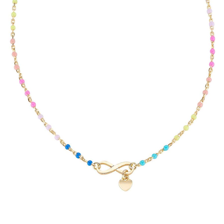 Collane Amen | Collana "Infinito" In Argento Dorato Con Smalto Multicolor