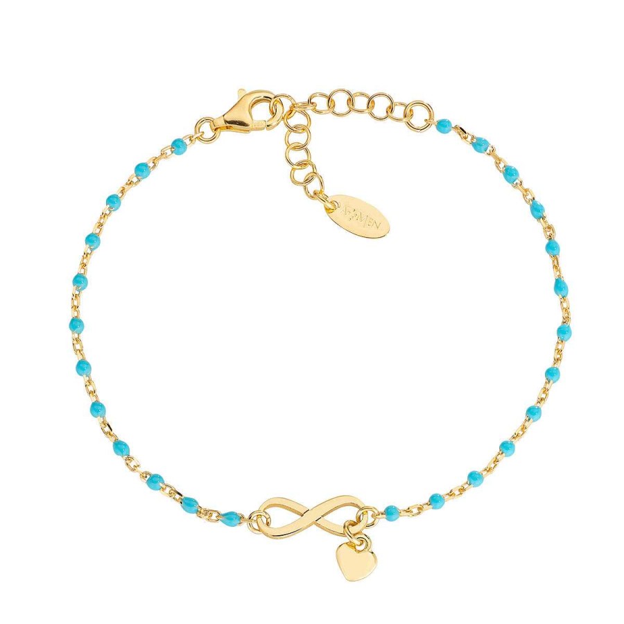 Bracciali Amen | Bracciale "Infinito" In Argento Dorato Con Smalto