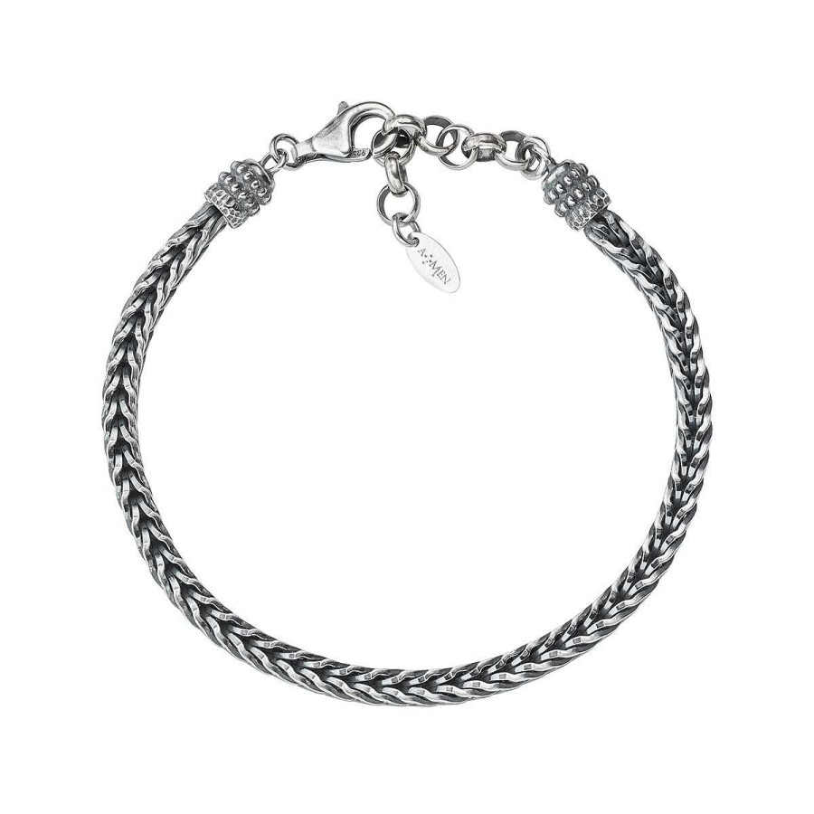 Bracciali Amen | Bracciale Treccia Brunito