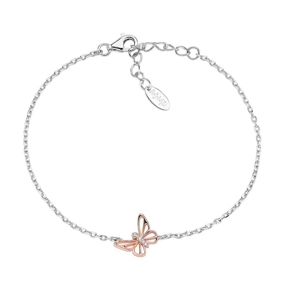 Bracciali Amen | Bracciale Farfalla Ros Con Zirconi