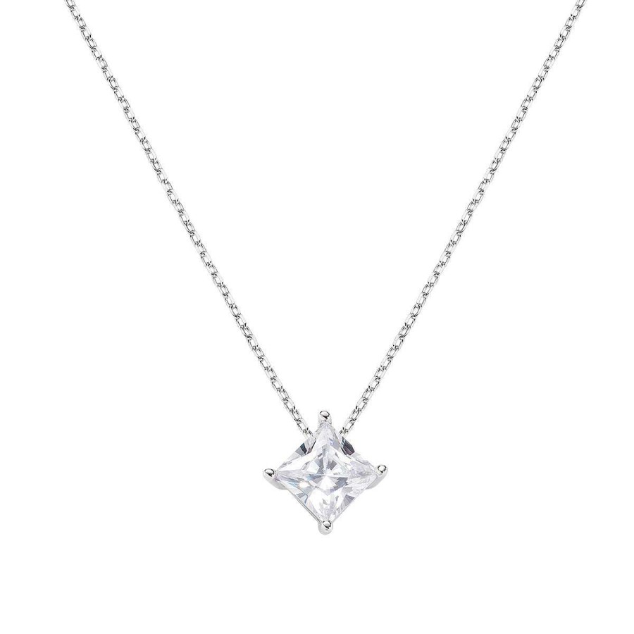 Collane Amen | Collana Diamonds Con Punto Luce Quadrato Grande