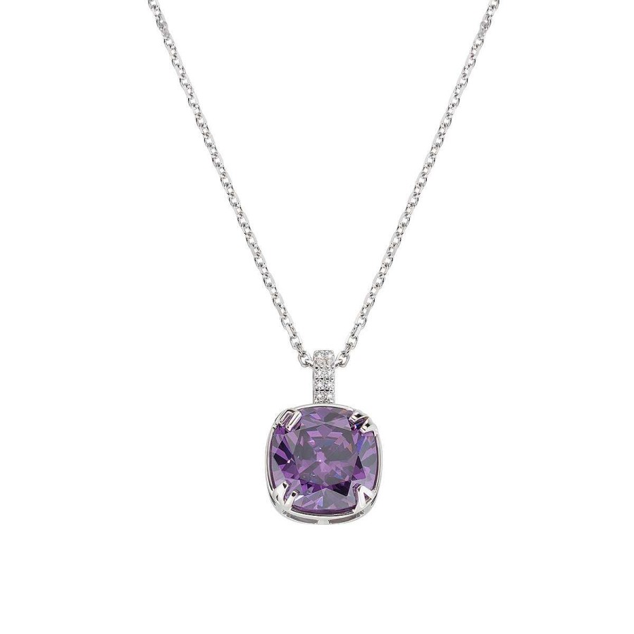 Collane Amen | Collana Cocktail Con Zirconi Viola E Bianchi