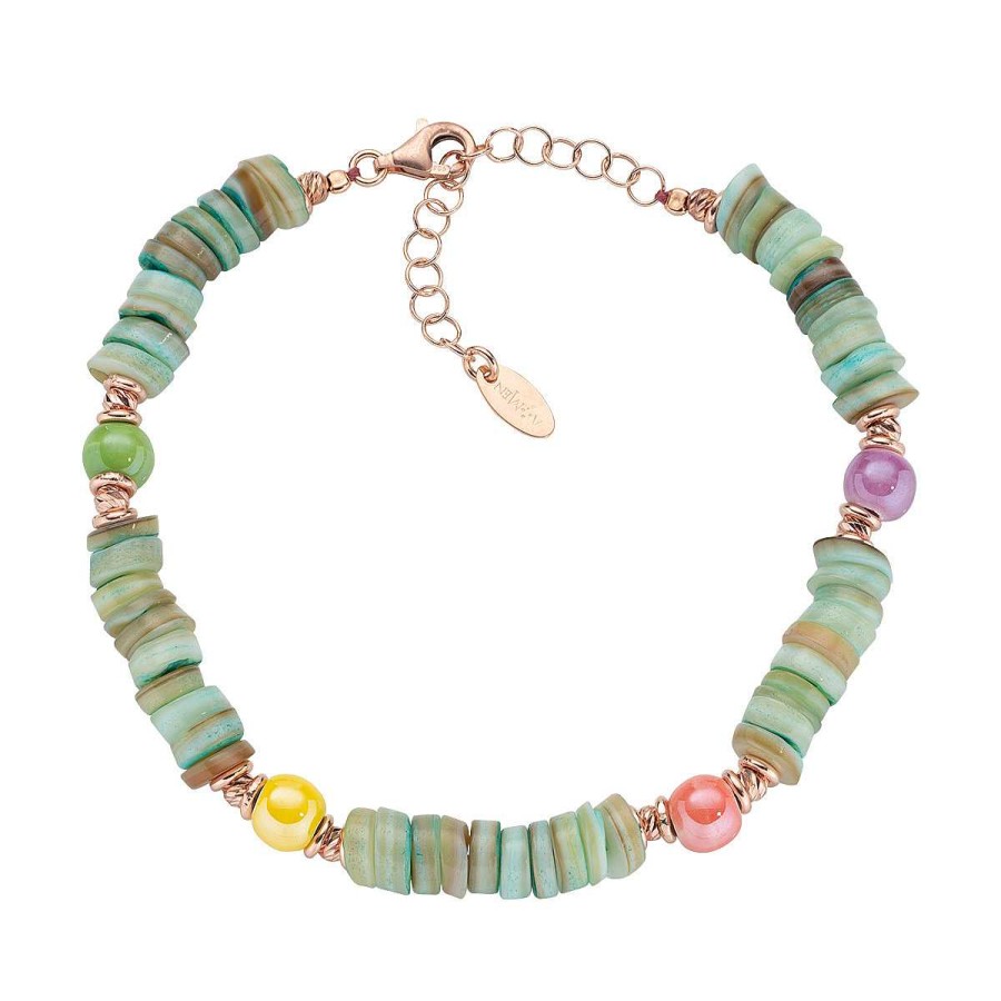 Bracciali Amen | Bracciale Oceania Ros Con Giada Verde