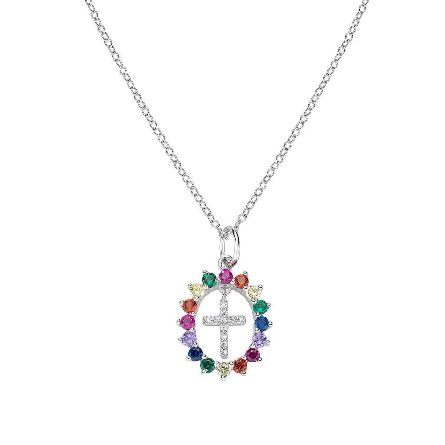 Collane Amen | Collana Croce E Zirconi Multicolor