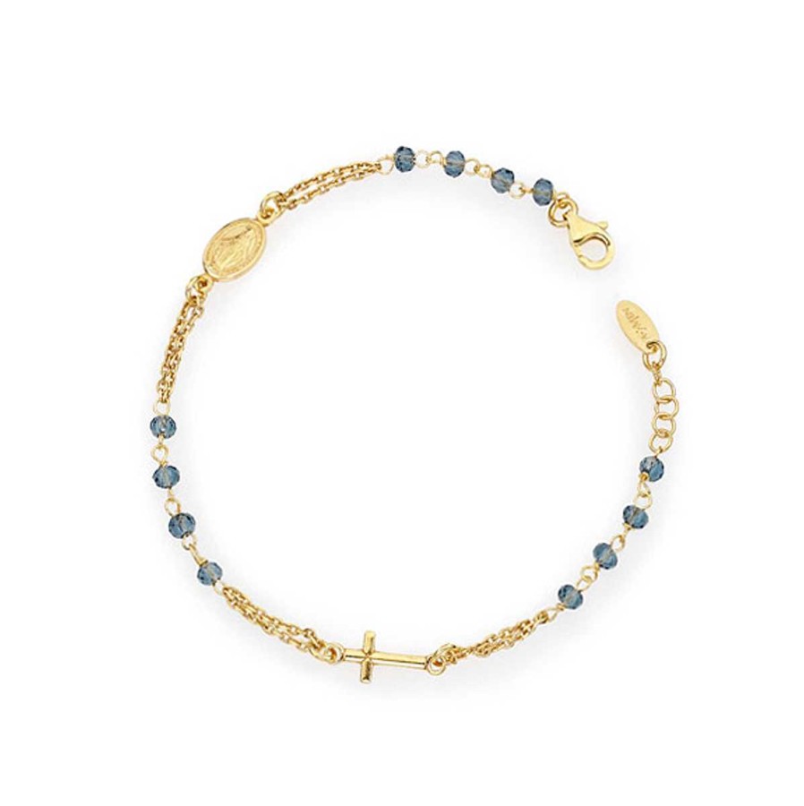 Bracciali Amen | Bracciale Rosario Cristalli Croce Charm