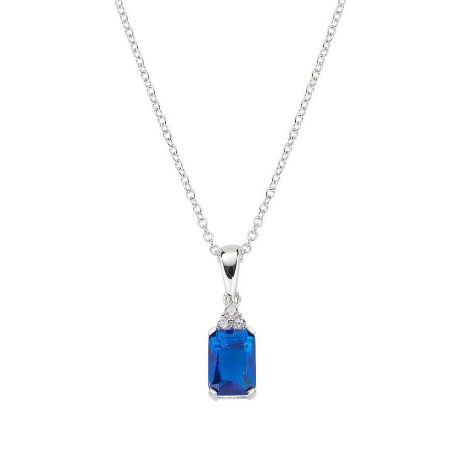 Collane Amen | Collana Princess Con Zirconi Blu E Bianchi