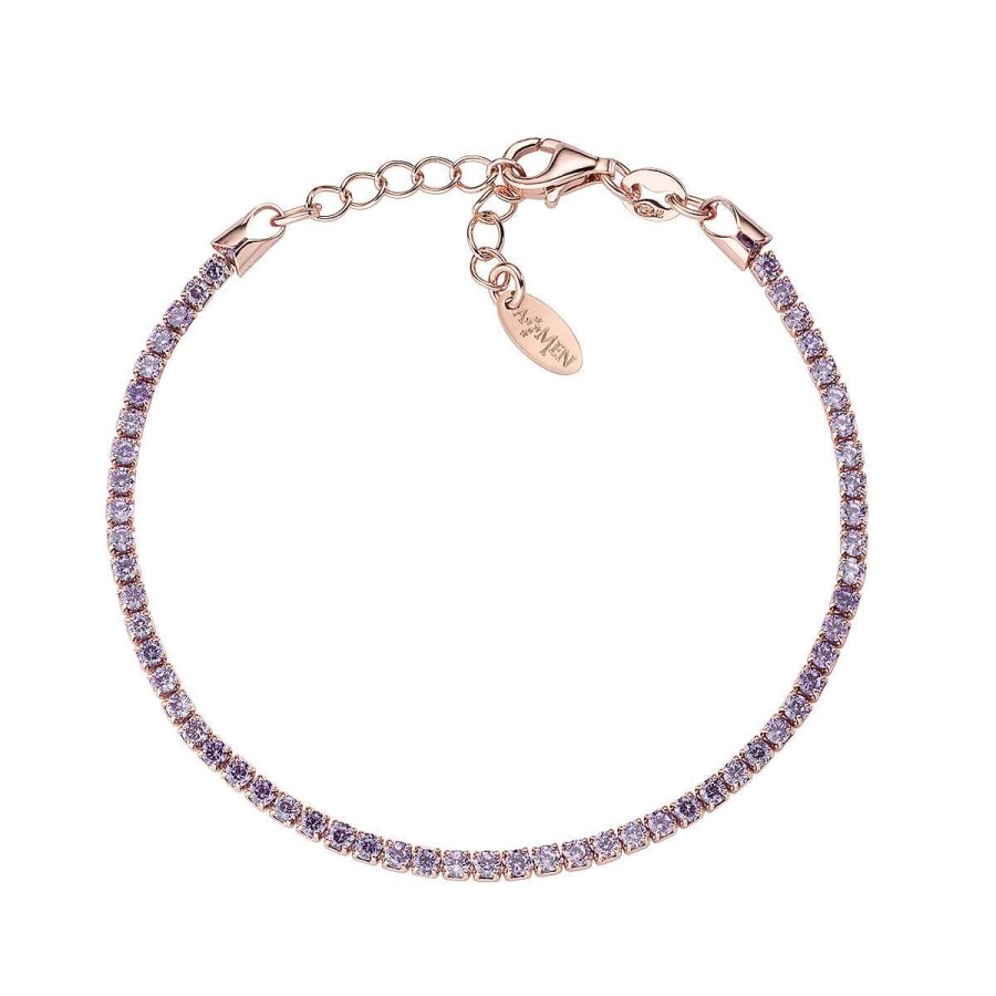 Bracciali Amen | Bracciale Tennis Ros Zirconi Lilla