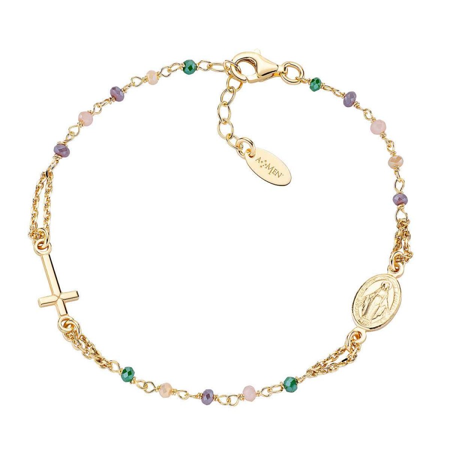 Bracciali Amen | Bracciale Rosario Cristalli Multicolor