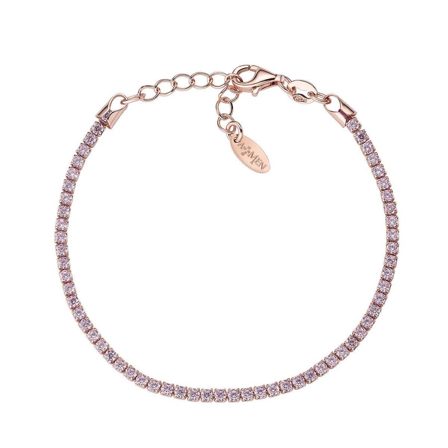 Bracciali Amen | Bracciale Tennis Ros Zirconi Rosa