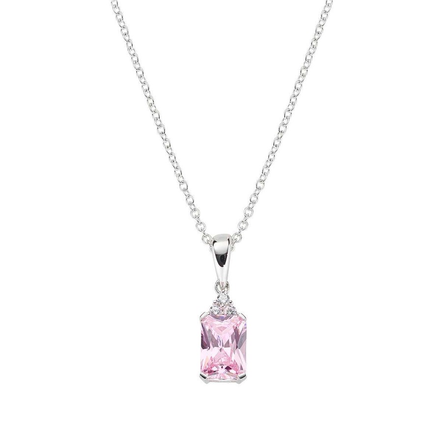 Collane Amen | Collana Princess Con Zirconi Rosa E Bianchi