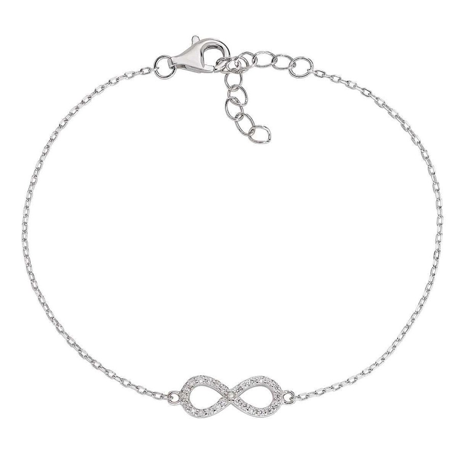 Bracciali Amen | Bracciale "Infinito" In Argento Con Zirconi