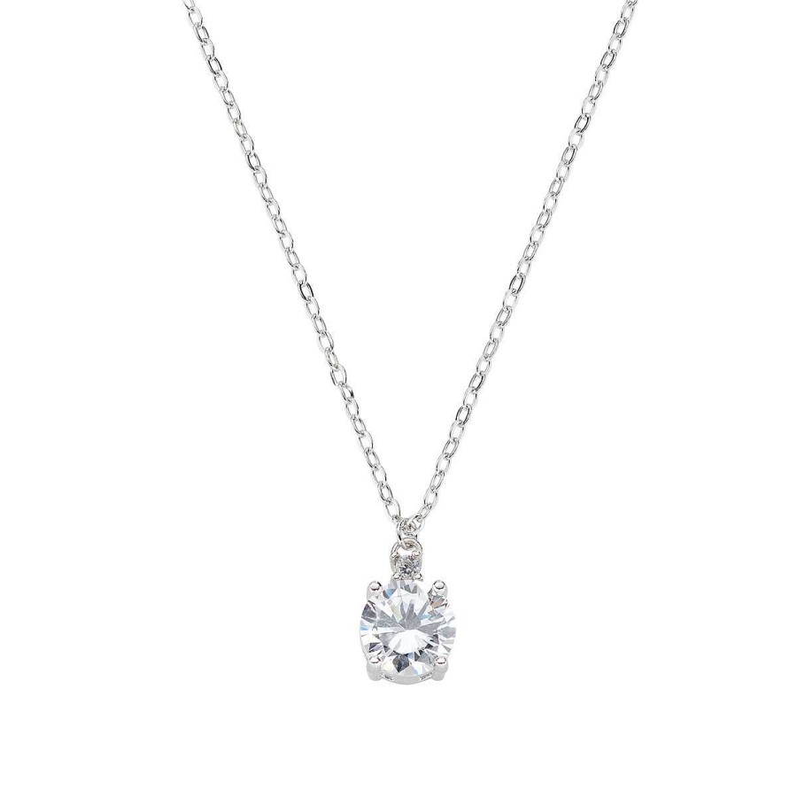 Collane Amen | Collana Diamonds Con Solitario Bianco