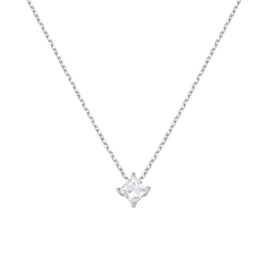 Collane Amen | Collana Diamonds Con Punto Luce Quadrato Piccolo