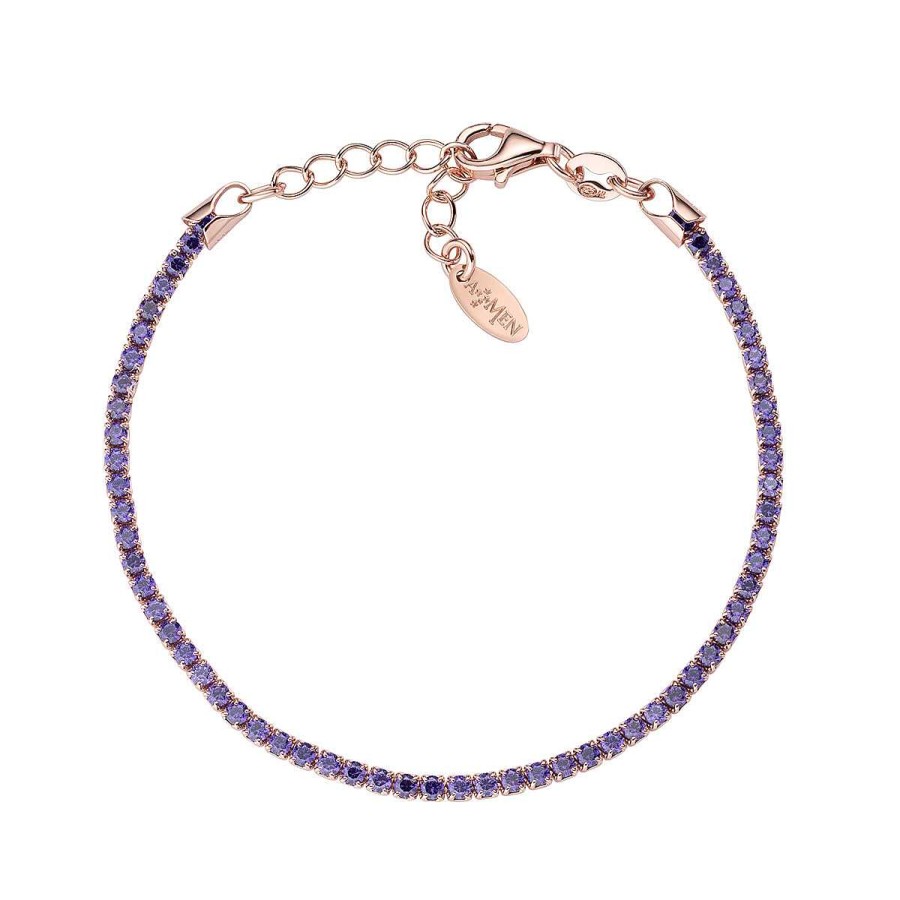 Bracciali Amen | Bracciale Tennis Ros Zirconi Viola