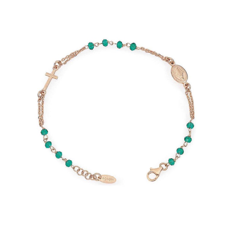 Bracciali Amen | Bracciale Rosario Cristalli Croce Charm