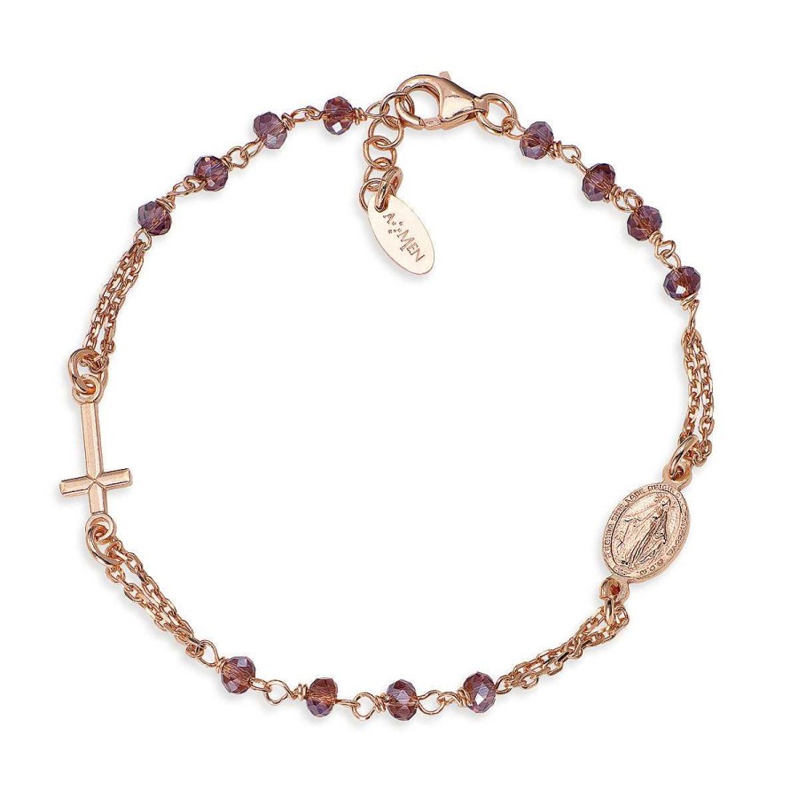 Bracciali Amen | Bracciale Rosario Cristalli Croce Charm