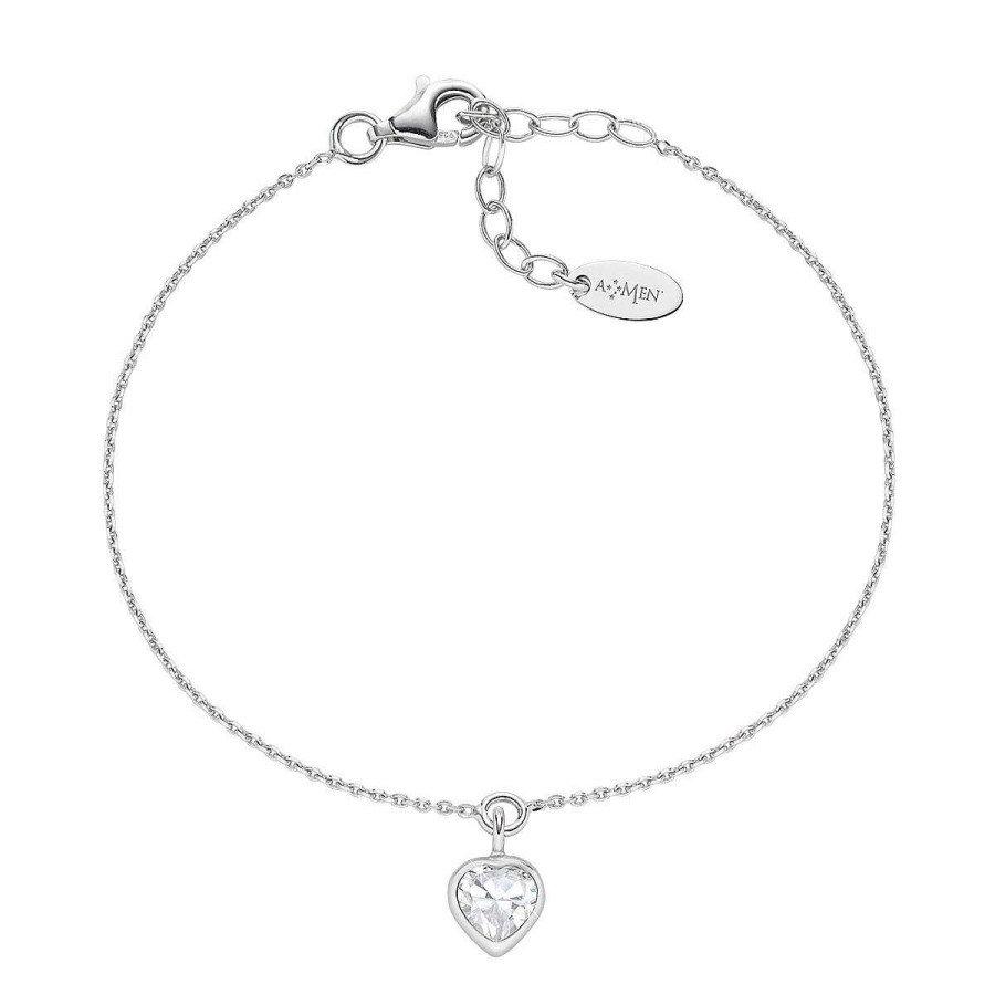 Bracciali Amen | Bracciale Cuore Zircone Charm