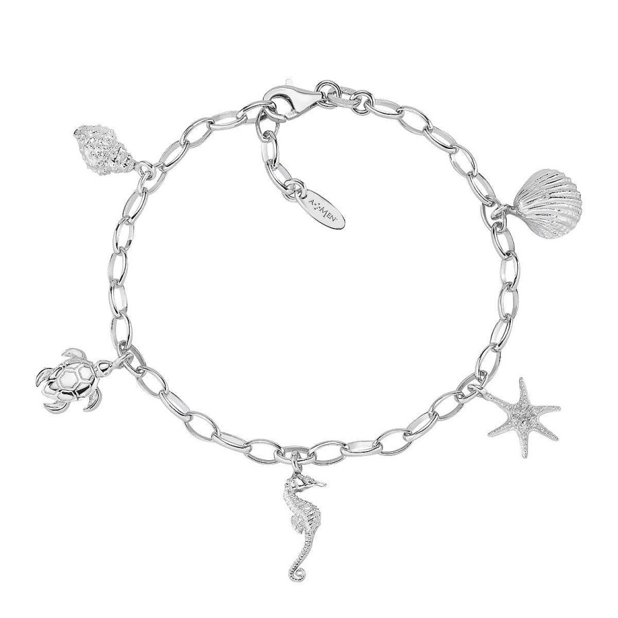 Bracciali Amen | Bracciale Charm Soggetti Mare Rodio