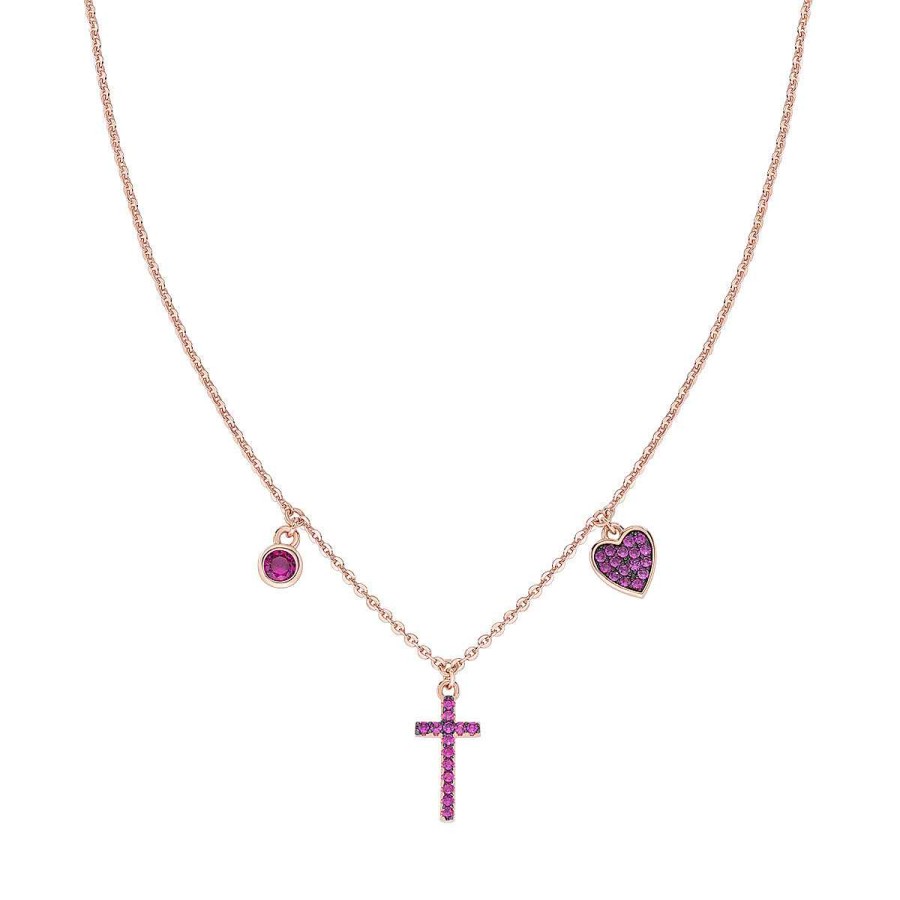 Collane Amen | Collana Ros Croce E Cuore Zirconato