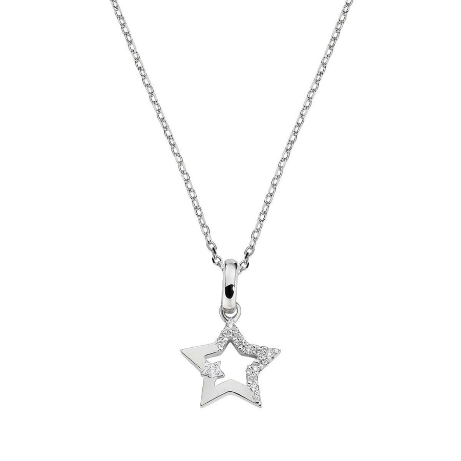 Collane Amen | Collana Stella In Argento Con Zirconi