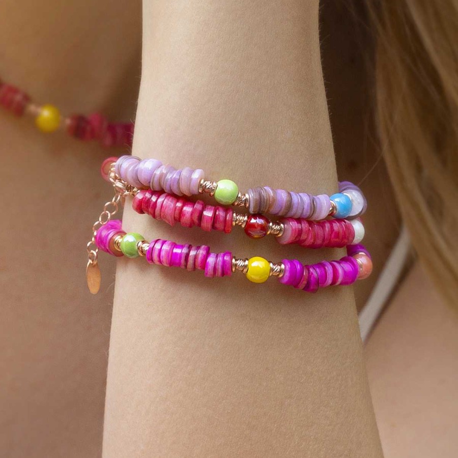 Bracciali Amen | Bracciale Oceania Ros Con Giada Rosa