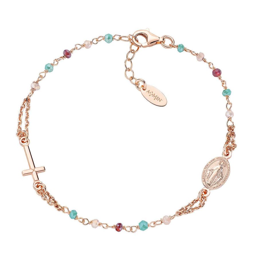 Bracciali Amen | Bracciale Rosario Cristalli Multicolor